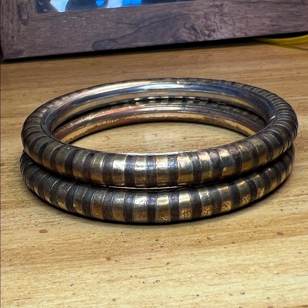 Vintage Brass Bangle Set